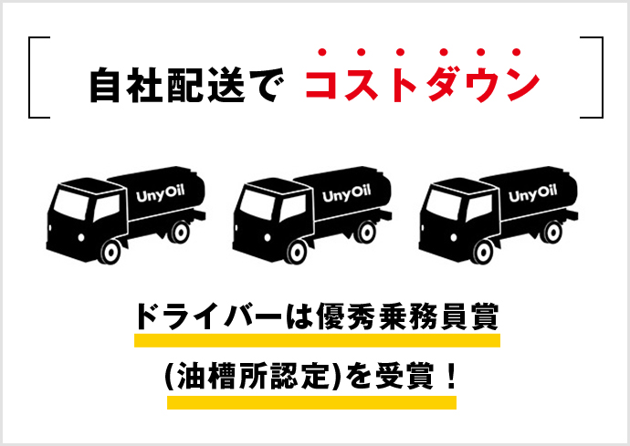 自社配送でコストダウン ドライバーは優秀乗務員賞(油槽所認定)を受賞！